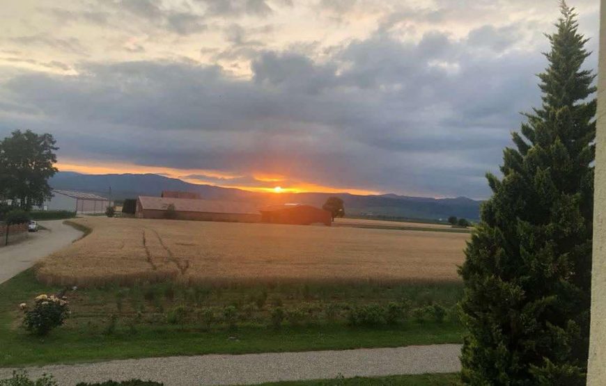 Gîte CIGOGNE avec vue sur le coucher du soleil – à Munwiller en Alsace