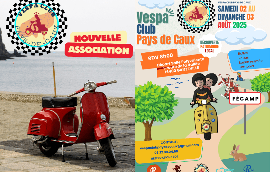 Vespa Club Pays de Caux – Rallye 2 & 3 Août  2025 à Ganzeville (76)