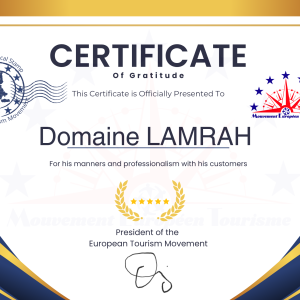 Certificat de gratitude 